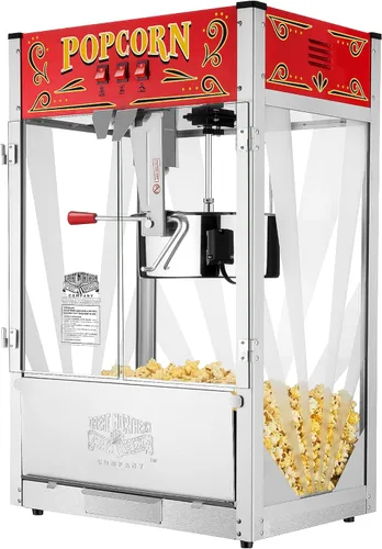 Midway Marvel Máquina de palomitas de maíz para encimera, 7 galones, hervidor de agua de 16 onzas, cajón de viejas sirvientas, bandeja de