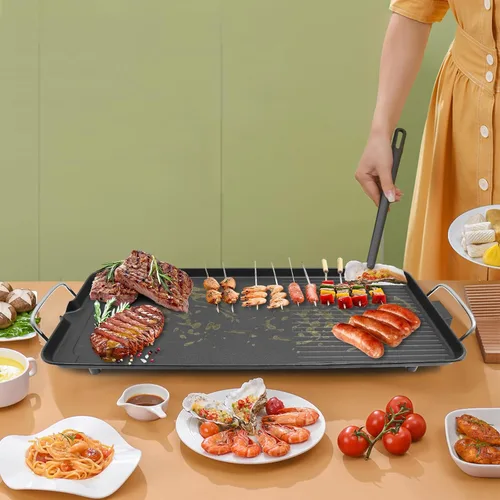 Miniatura 9 de Parrilla eléctrica grande de 26 pulgadas, 1500 W, Teppanyaki, con superficies antiadherentes y 5 ajustes de temperatura ajustables