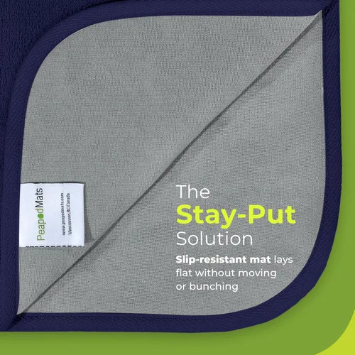 Miniatura 3 de PeapodMats Tapete de cama impermeable para enuresis e incontinencia, almohadilla inferior reutilizable. Colocación segura y transpirable. Lavable.