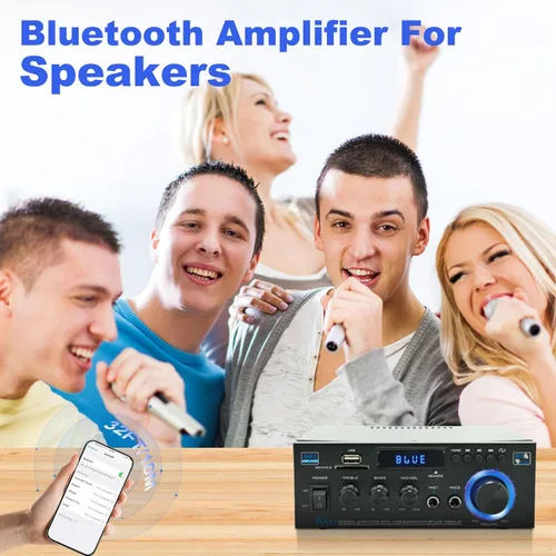 Miniatura 5 de AK45 Amplificador de audio estéreo para el hogar, mini receptor Bluetooth 5.0, amplificador de potencia estéreo de alta fidelidad Blutooth de 300 W