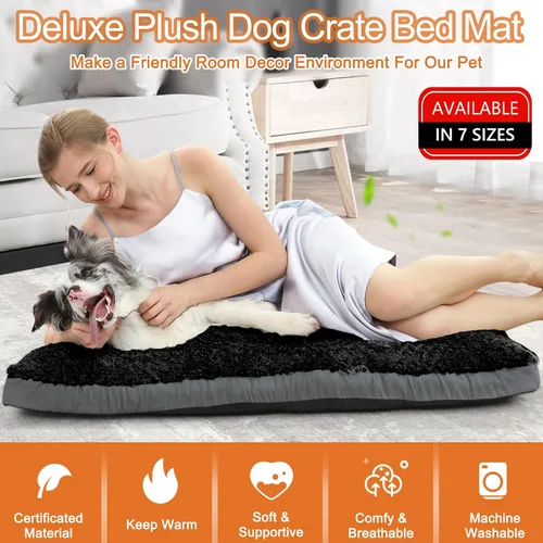 Miniatura 2 de POCBLUE Cama Extra Grande para Perro, Alfombrilla de Felpa XXL Lavable para Jaula/Cages, Cama Antideslizante para Mascotas para Uso