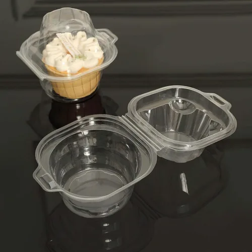 Miniatura 2 de Efavormart - Paquete de 25 cajas individuales de plástico transparente para cupcakes de 4 pulgadas con tapa de cúpula, contenedores desechables