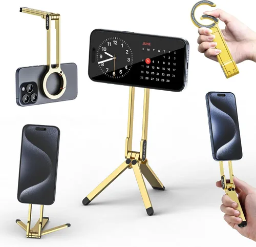 Miniatura 15 de ULANZI MA30 - Soporte magnético de trípode para iPhone - Maglock de aluminio para teléfono inteligente, mini trípode de bolsillo, soporte