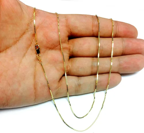 Miniatura 5 de Jewelry Affairs Collar de cadena de oro macizo amarillo de 10 quilates, 0.039 in