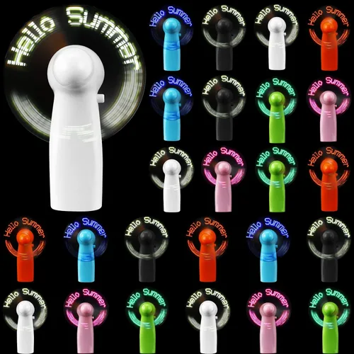 Miniatura 3 de 12 piezas portátil mini batería potente ventilador Hola verano LED pequeño ventilador personal recuerdo de fiesta regalo de verano para viajes