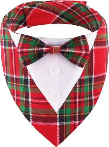 Miniatura 2 de ADOGGYGO Bandana de esmoquin para perro de cumpleaños, collar azul con corbatín, disfraz formal ajustable de cumpleaños para perros extra pequeños