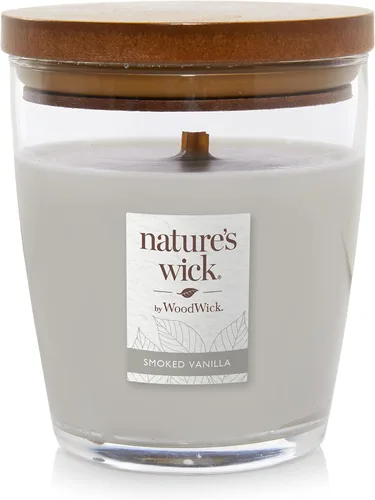 Miniatura 6 de Velas WoodWick Nature's Wick con aroma a canela y manzana, 283,5 g con tapa de madera, crepita al quemarse, otoño