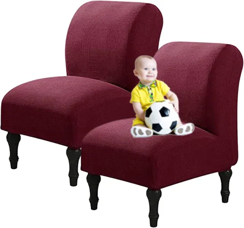 Miniatura 83 de Fundas elásticas para silla sin brazos, extraíbles y lavables, de elastano jacquard sin reposabrazos, protector de muebles para sala de estar, Verde