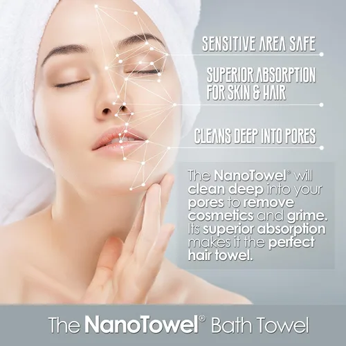 Miniatura 3 de Nano Towels Toalla de baño corporal y ducha. Enorme y súper absorbente. Elimina la suciedad, el aceite y los cosméticos. Úsalo como toalla de lujo