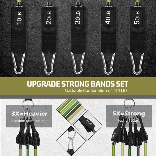 Miniatura 4 de VEICK Bandas de resistencia, bandas de ejercicio, bandas de entrenamiento, bandas de resistencia para entrenar con asas para hombres y mujeres