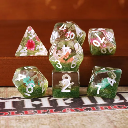 Miniatura 3 de Juego de dados DND, dados poliédricos jerárquicos sólidos, dados de resina de color para juegos de rol de D&D Dungeons and Dragons, juegos de rol