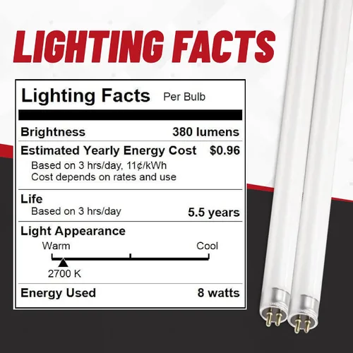 Miniatura 8 de F8T5CW Bombillas fluorescentes de 12 pulgadas - F8T5 8 W blanco frío 4100K 30.5 cm bombillas de luz debajo del gabinete lineales T5 380 lúmenes