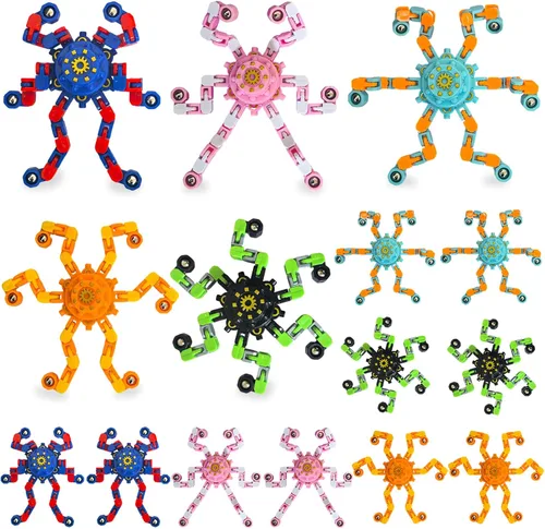 Miniatura 8 de 15 piezas de juguetes giratorios para ansiedad, regalos de fiesta, premios para niños, adultos, niños y niñas, robot transformable para aliviar