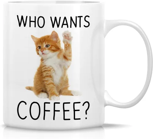 Miniatura 14 de Retreez - Taza Graciosa Show Me Your Kitties Amantes de Gatos, 325 ml, Tazas de Café de Cerámica, Divertidas, Sarcasmo, Sarcasticas, Regalos