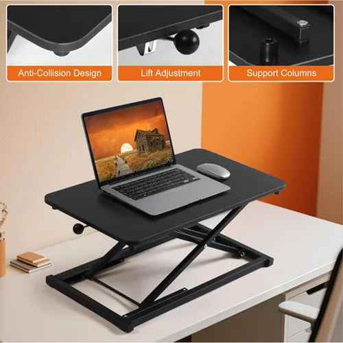 Miniatura 7 de Convertidor de escritorio de pie ajustable en altura, elevador de teclado para elevador de escritorio de pie, convertidor de altura de fácil