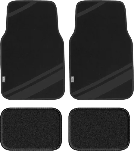 FH Group F14501GRAY - Juego completo de alfombras para suelo de ajuste universal Negro