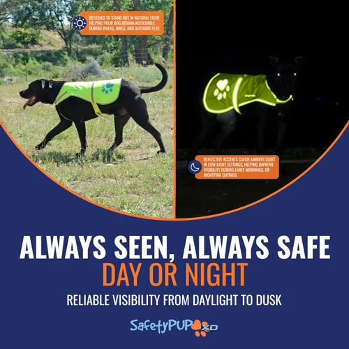 Miniatura 5 de Chaleco reflectante para perro, tamaños para perros de 14 libras a 130 libras – chaleco de seguridad con reflectante para mejor visibilidad., M