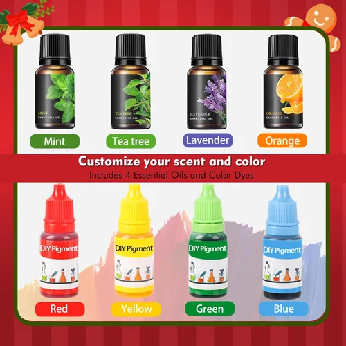 Miniatura 5 de EDSRDRUS Serie de kits de fabricación de jabón, suministros para hacer jabón con base de jabón de glicerina, moldes de silicona, aceites aromáticos