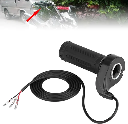 Miniatura 5 de Zerone Acelerador eléctrico, acelerador de motocicleta de 0.886 in/0.88 pulgadas, agarre de acelerador de velocidad con 3 cables para la mayoría