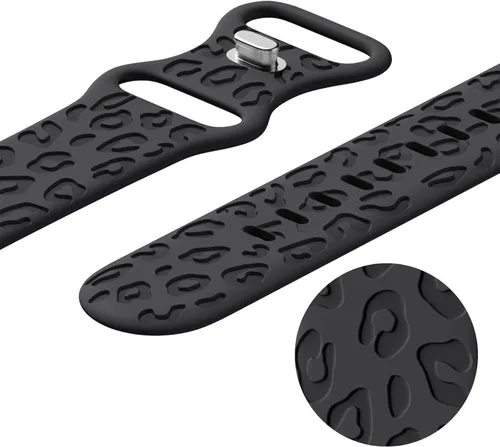 Miniatura 5 de CreateGreat - Paquete de 4 bandas grabadas con diseño de leopardo compatibles con Apple Watch para mujeres de 38mm 40mm 41mm 42mm 44mm 45mm 46mm