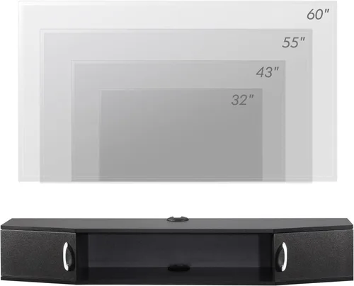 Miniatura 5 de FITUEYES Soporte flotante para TV montado en la pared, estante de TV con puerta, consola multimedia de madera, centro de entretenimiento debajo