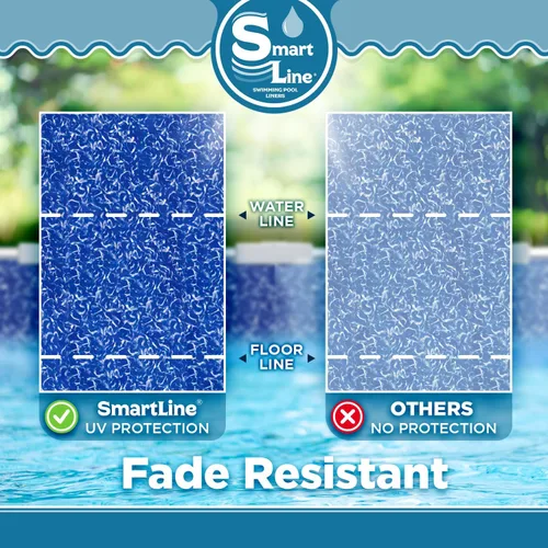 Miniatura 4 de SmartLine Revestimiento ovalado para piscina de 18 pies x 33 pies, luz solar, estilo expandible superpuesto, altura de pared de 60 pulgadas, vinilo