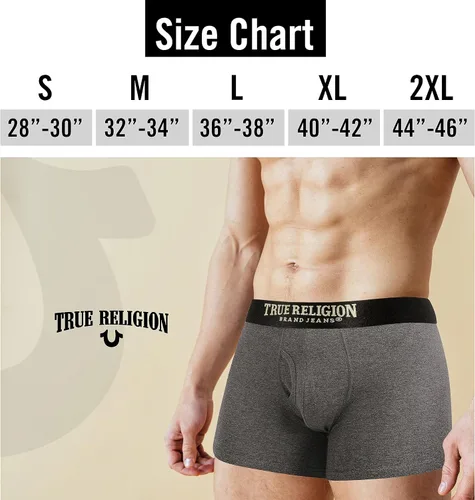 Miniatura 6 de True Religion Calzoncillos tipo bóxer de algodón elástico para hombre, paquete de 4