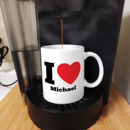 Miniatura 6 de Personalized Gifts Custom Love Gifts I Heart Add Your Text Taza de café de cerámica de 11 oz con asa 11oz - Corazón