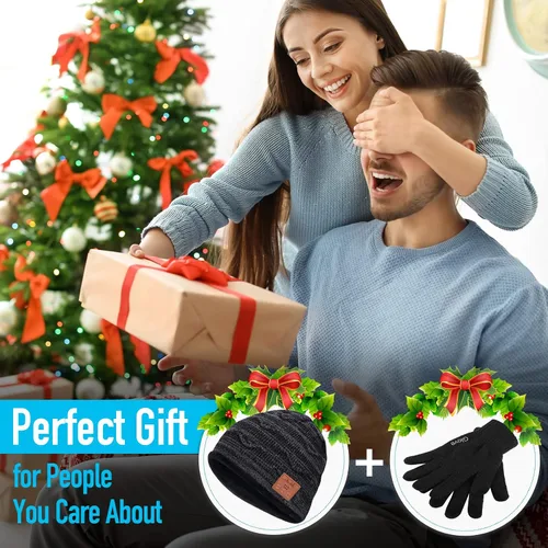 Miniatura 2 de Gorro Bluetooth de Pompón de HIGHEVER para Hombres y Mujeres V5.0, Relleno de Calcetas Navideñas, Inalámbrico, Gorro Musical con Altavoz