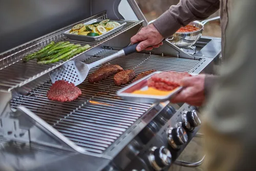 Miniatura 8 de Monument Grills 77352 Parrilla de gas propano estilo gabinete de acero inoxidable de 6 quemadores con caja de humo (2 artículos)