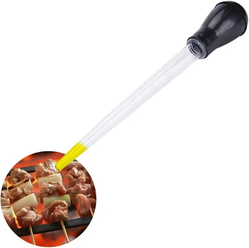Miniatura 3 de 2 piezas de 11 pulgadas para pavo con bombilla de silicona, transparente, ideal para asar jugos, goteos de mantequilla, glaseados