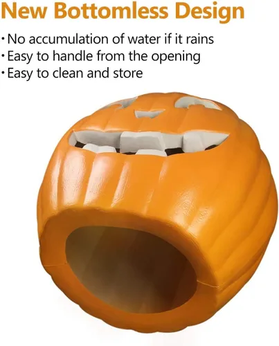 Miniatura 5 de Farol de Halloween, calabaza iluminada con foco LED que funciona con pilas, decoración de calabaza para interiores y exteriores, 20 pulgadas