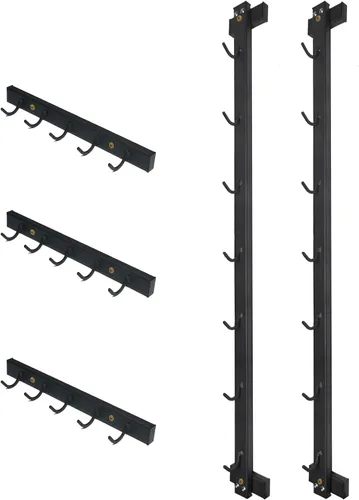 Miniatura 9 de BLUSLM Organizador de Barra de Jalones Montado en Pared con Ganchos, Estante de Almacenamiento para Gimnasio en Casa para Accesorios de Jalones