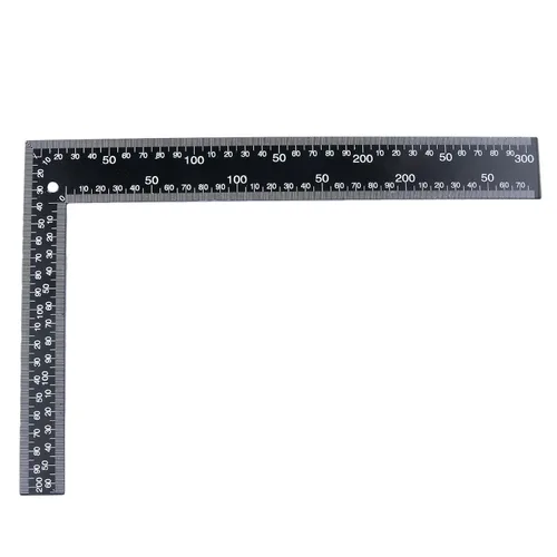 Miniatura 4 de Regla cuadrada de metal en L, regla métrica de ángulo recto de 90 grados y pulgadas, regla de doble cara de 8 x 12 pulgadas, herramienta de medición