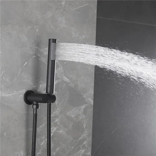 Miniatura 8 de Grifo mezclador de bañera con cabezal de ducha de mano, montaje en pared, boquilla de llenado de bañera con kit de válvula de ducha, rociador