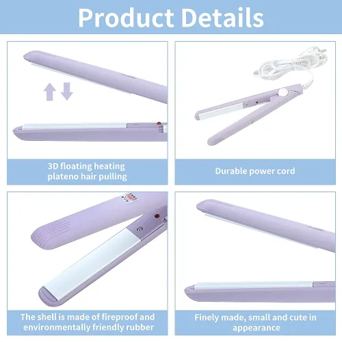 Miniatura 4 de Mini plancha de pelo 2 en 1, plancha plana, Plancha de Cabello, placa de turmalina de cerámica, rizador de calefacción de belleza, pequeño, ligero