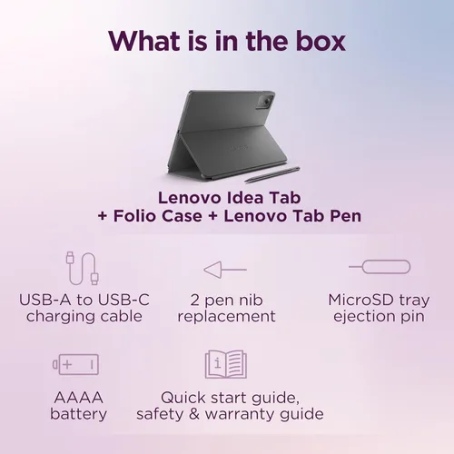 Miniatura 9 de Lenovo Idea Tab - Tablet para Universidad - Pantalla táctil IPS de 11" 2.5K - 90Hz - MediaTek Dimensity 6300 - 8 GB de memoria - 256 GB