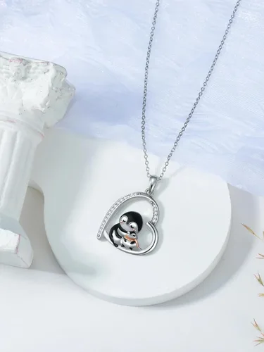 Miniatura 6 de POTOPYY Collar de rana, pingüino, elefante, panda, zorro, abeja, regalo para mujer, plata de ley S925, lindo colgante de animales, joyería