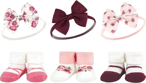 Miniatura 57 de Hudson Baby Conjunto de regalo de diadema y calcetines para niña Flor azul marino rosa