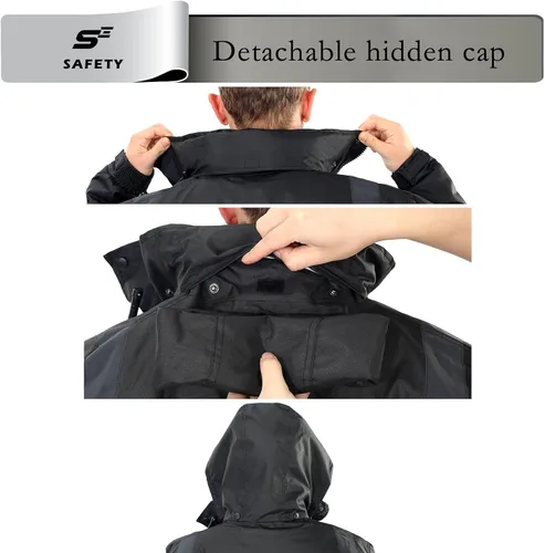 Miniatura 2 de sesafety Chaqueta reflectante para hombre, chaquetas de alta visibilidad, chaquetas de seguridad para hombre, chaquetas de bomber de construcción