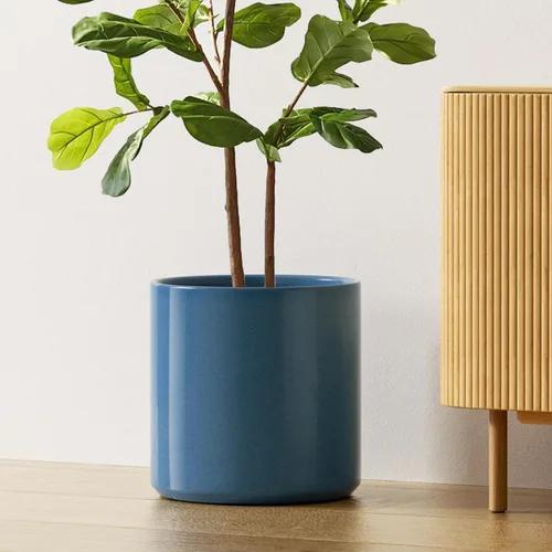 Miniatura 11 de LE TAUCI Maceta de 12 pulgadas para plantas, macetas de cerámica para plantas de interior, macetas cilíndricas modernas de mediados de siglo