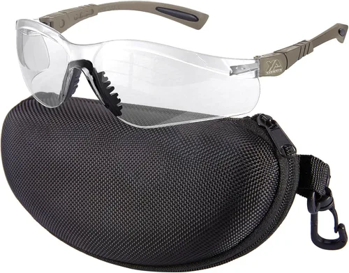 Miniatura 16 de xaegistac Gafas de tiro antivaho, protección ocular para el campo de tiro, lentes de seguridad ajustables con estuche rígido con cremallera