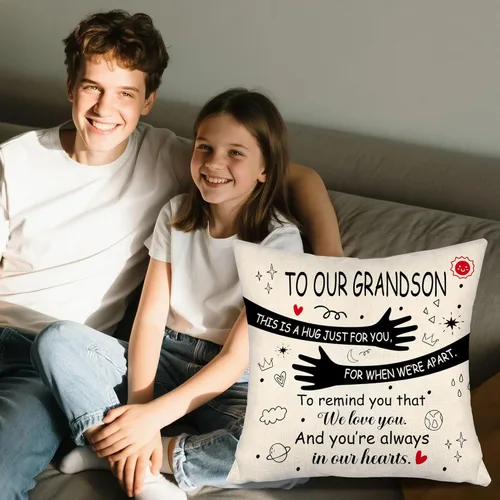 Miniatura 3 de Fundas de almohada para nieto de abuelos: este es un abrazo solo para ti cuando estamos separados para recordarte que te amamos y que siempre estás