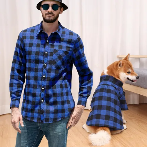 Miniatura 6 de Camisas para Perros a Cuadros Camisa para Perros Ropa para Perros Pequeños Medianos y Grandes Las Camisas para Dueño y Mascota se Venden por Separado