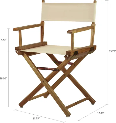 Miniatura 2 de Casual Home - Silla de director de 18 in, marco natural, con lona color trigo