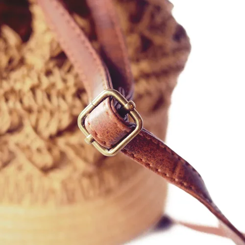Miniatura 4 de Bolso de mano de ratán vintage natural elegante informal para playa playa mar cesta de paja