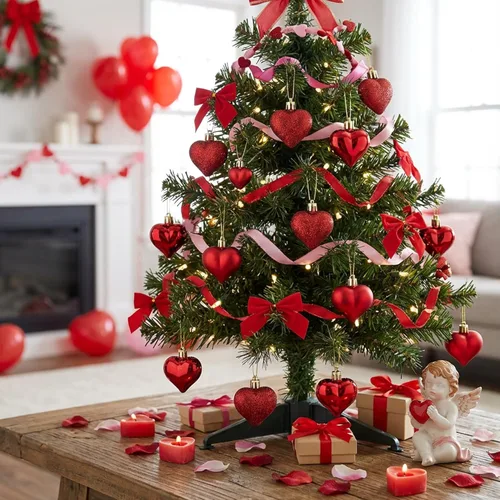 Miniatura 4 de 60 adornos de corazón para el día de San Valentín, Día de la Madre, adornos colgantes con forma de corazón para San Valentín, árbol, boda, Rojo