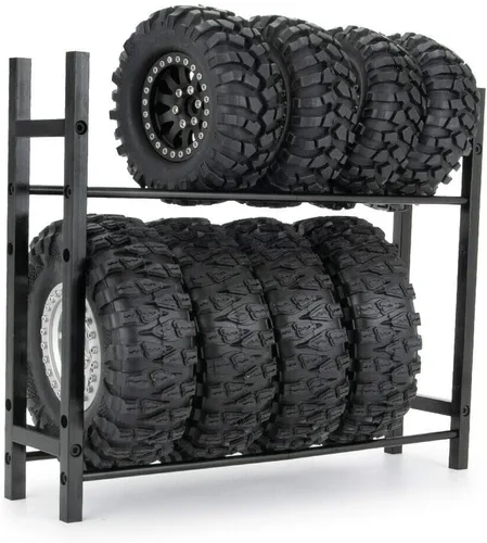 Miniatura 4 de RC Car Alloy Tire Rack/Rack de rueda para llanta de 1.9 '' 2.2 "Llanta SCX10 D90 CC01 TRX4 RC Crawler (negro)