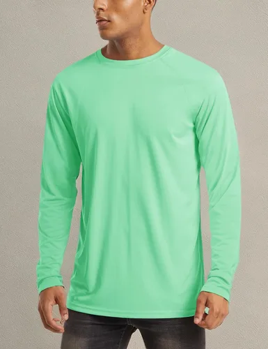 Miniatura 18 de MAGCOMSEN Camisas de manga larga para hombre, protección solar UPF 50+, camisetas atléticas para senderismo, correr, entrenamiento, protección
