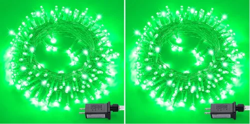 Miniatura 28 de JMEXSUSS Luces rojas blancas y azules con cable transparente, 66 pies, 200 luces LED para decoración del 4 de julio, luz de Navidad para celebración